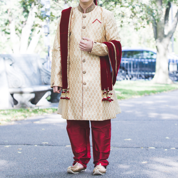 Men's Sherwani - Indian Wedding Suit - Kurta Pajama for Grom - Picture 1 of 11